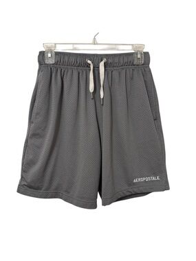 Aeropostale Gray Mesh Athletic Basketball Shorts Men’s Small Embroidered Logo